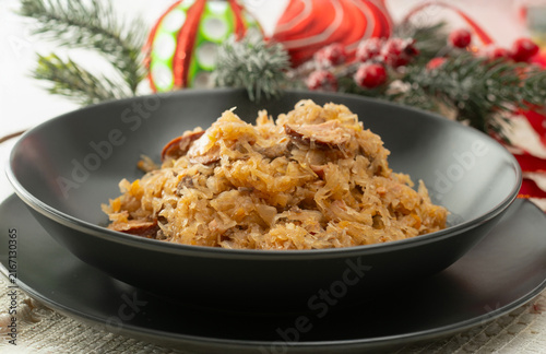 Bigos, Sauerkraut, meat and sausage traditional Christmas polish dish