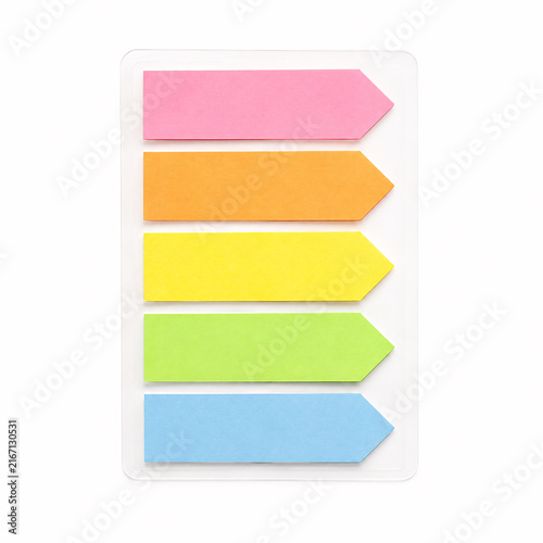 Set of colorful arrow-shaped sticky notes