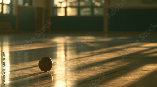 Ball bounces on wood floor