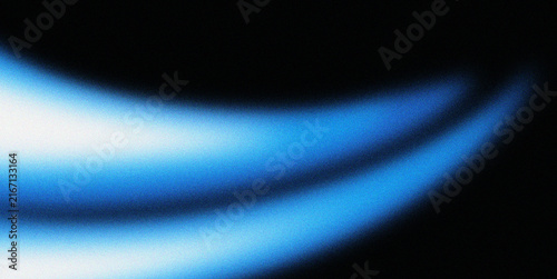 Abstract blue neon light wave flowing diagonally across a dark grainy background