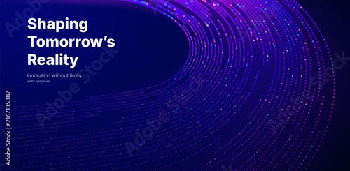 Futuristic data array visualization with flowing particle waves and digital interface representing big data analysis, pattern recognition, artificial intelligence, machine learning vector background