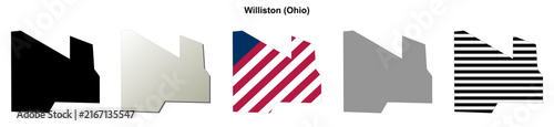 Foto Williston (Ohio) blank outline map set