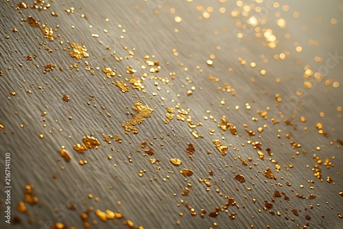 IA generated Japanese washi paper texture with gold leaf. Luxury stationery packaging background with soft diffused tactile detail.
