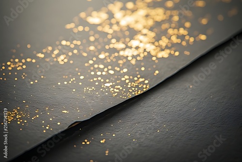 IA generated Japanese washi paper texture with gold leaf. Luxury stationery packaging background with soft diffused tactile detail.
