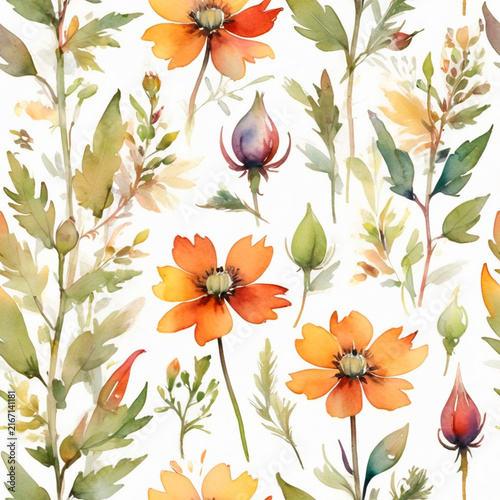 seamless background with flowers