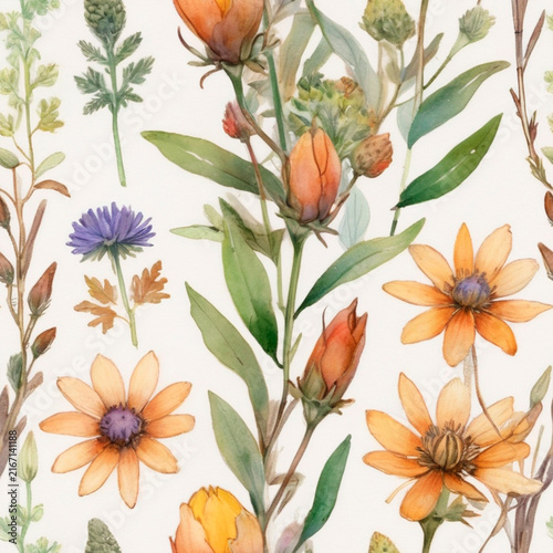 seamless background with flowers