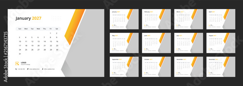 Foto Minimalist desk calendar 2027 template