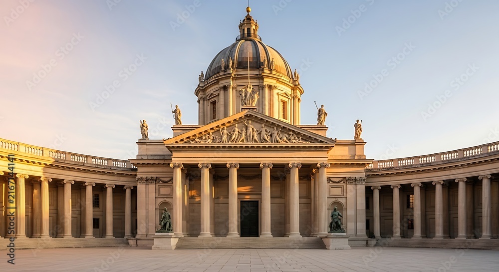 Obraz premium Historic Building with Columns and Dome.