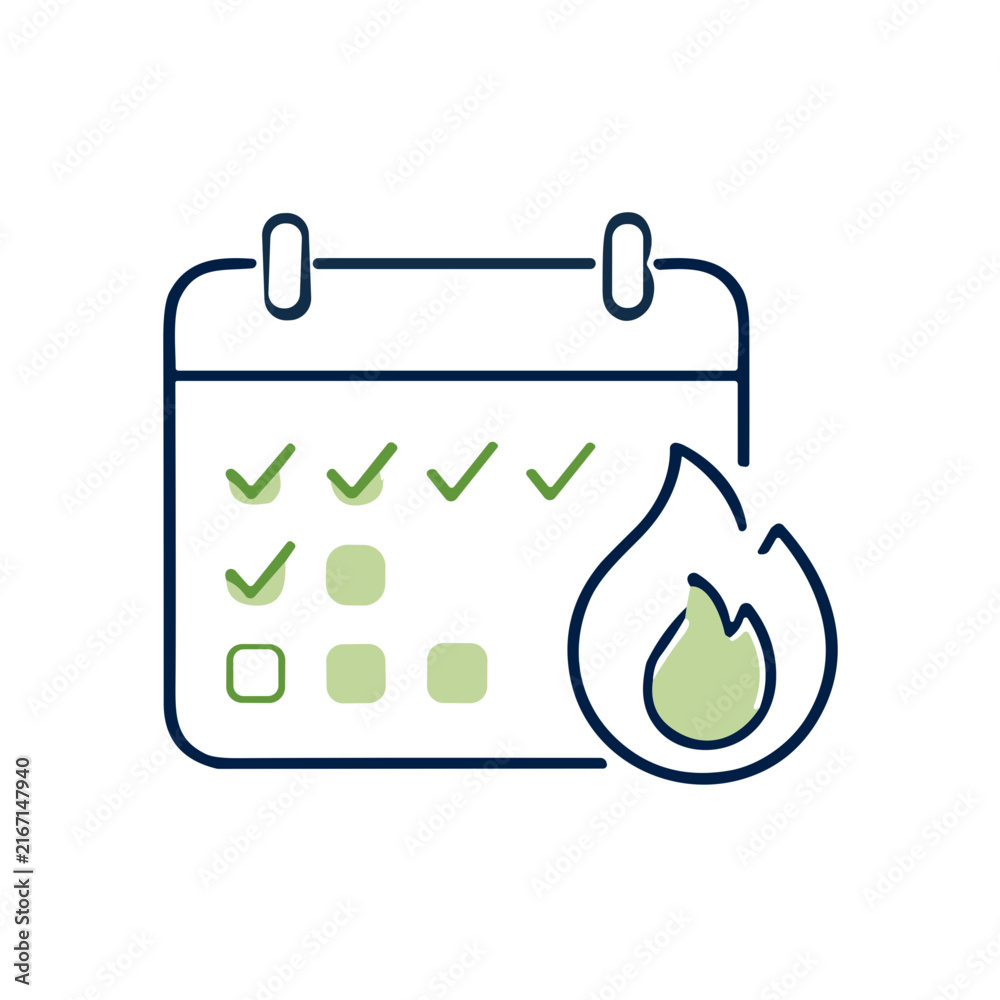 Fototapeta premium Streak nutrition tracking icon vector
