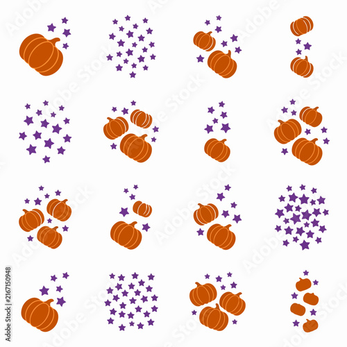 Halloween Pumpkin and Star Vector Icon Set for Festive Seasonal Graphic Design Projects