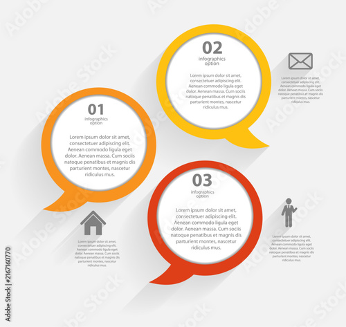Colorful numbered circular speech bubble vector infographic design template layout