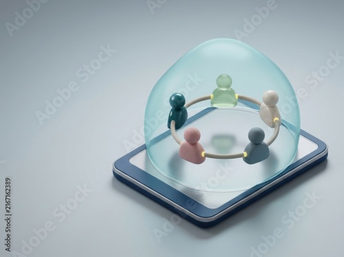 3D rendered figures symbolizing mental health support and human connection