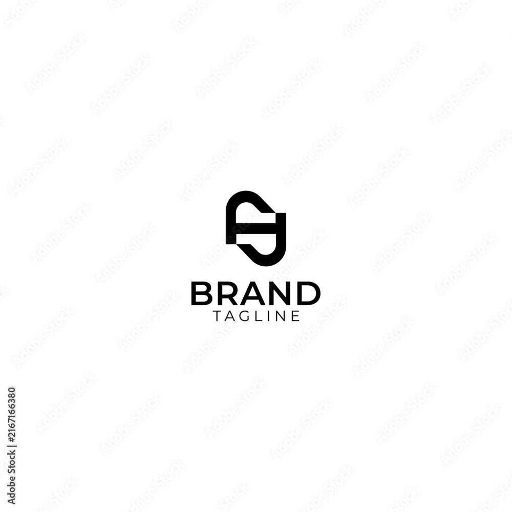 Fototapeta premium Modern Letters SH or FF Monogram Template. 