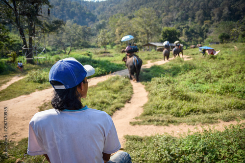 Elephant Riding Tour on Rural Trail in Tropical Forest