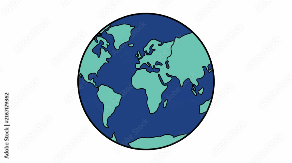 Fototapeta premium Symmetrical Latitude and Longitude Wireframe Sphere Global Grid Line Art