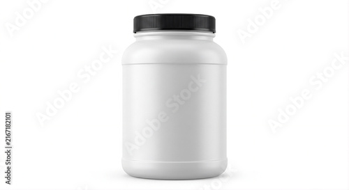3D blank unbranded large whey protein plastic tub mockup