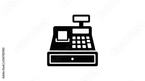 Vector illustration of cash register icon on a transparent background