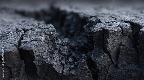 Burned Coal Cinder Porous Black Texture