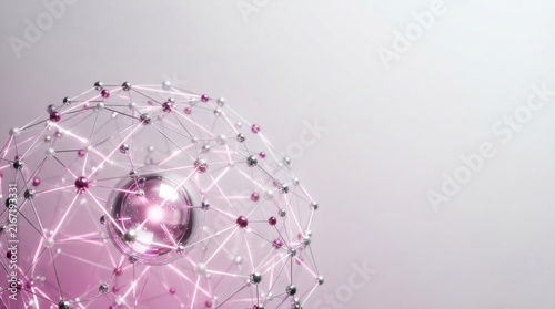 Pink cherry blossom flower with water droplets on soft focus white background