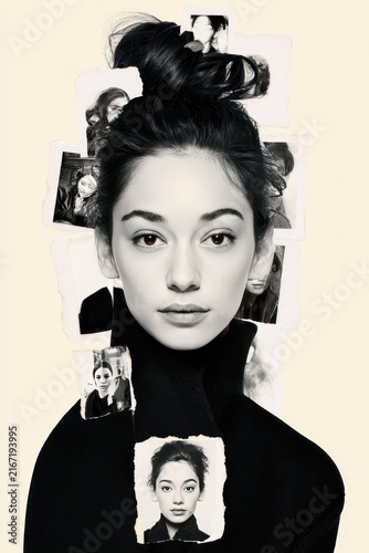 Collage of Artistic Black and White Portraits in Creative Photo Arrangement