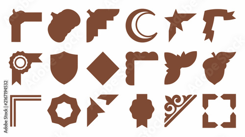 Foto Vintage brown clip art set