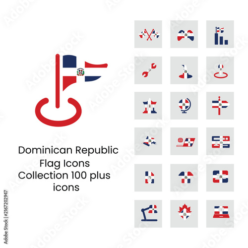 Dominican Republici flag icon new designs