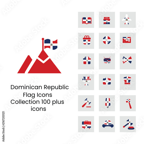 Dominican Republics flags icons in new