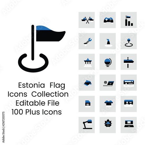 Estoniai flag icon new designs