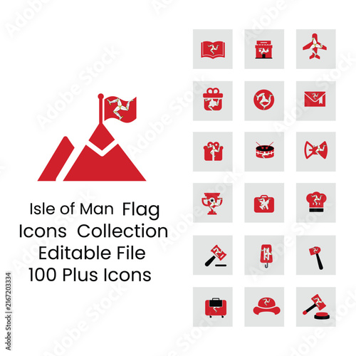 Isle of Mans flags icons in new