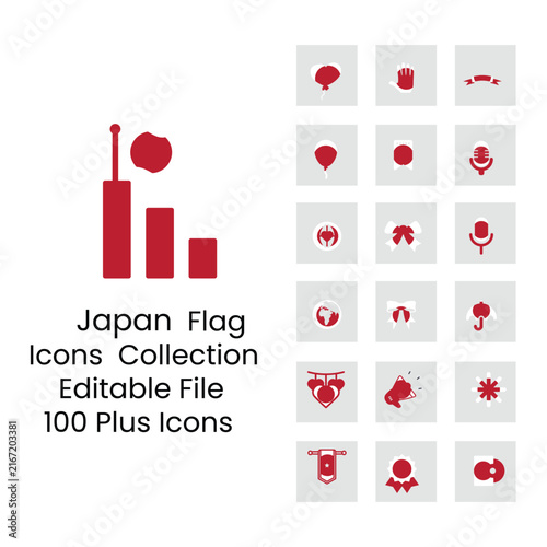 Japan flag icons in new design