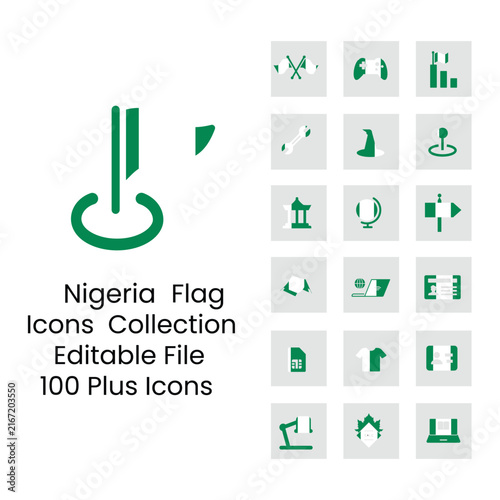 Nigeriai flag icon new designs