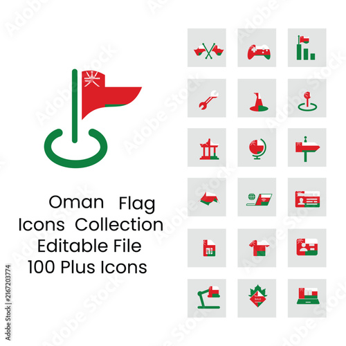 Omani flag icon new designs