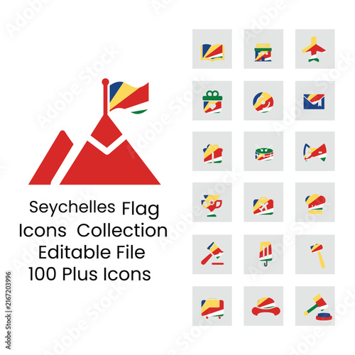 Seychelless flags icons in new