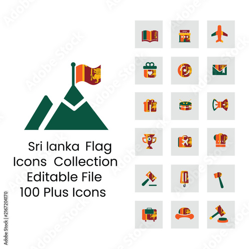 Sri lankas flags icons in new