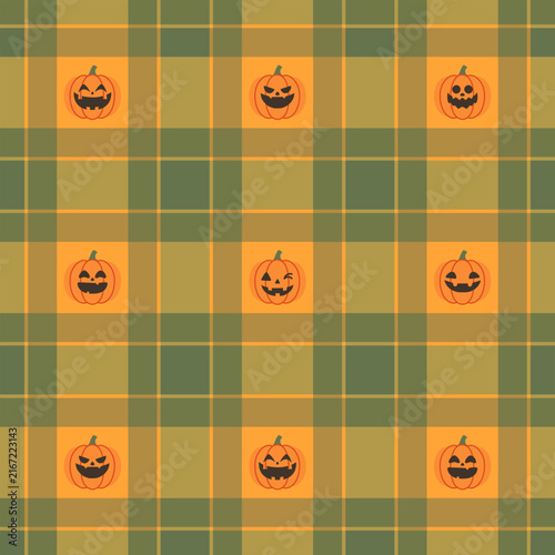 Halloween Tartan Plaid Seamless Pattern. for fabric texture, wrapping paper. Vector illustration