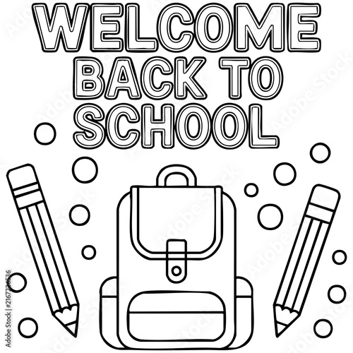 Konstfotografi Back To School Illustration With Backpack Pencils Paintbrush And Decorative Dots