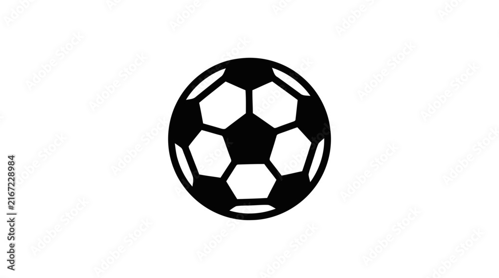 Naklejka premium Vector illustration of black soccer ball icon on a transparent background