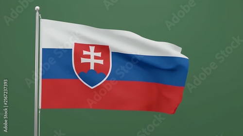 Serbian flag waving in wind against green background for national pride and identity