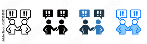 Quarrel icon multiple style vector illustration