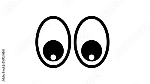 Quadro su tela Cartoon eyes looking down