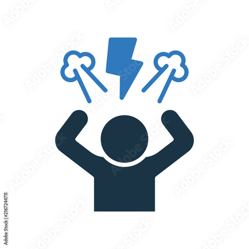 Canvas Print Anger Icon Glyph Two Color Style