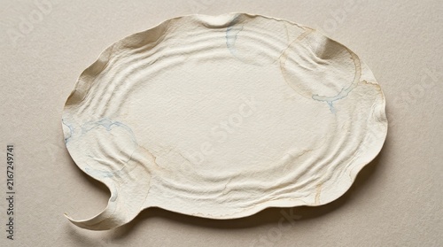 Dried scallop shell on plain surface isolated on white background