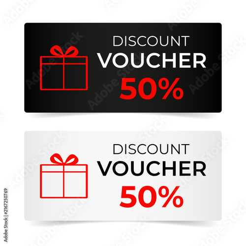 Gift voucher template. Discount voucher. 