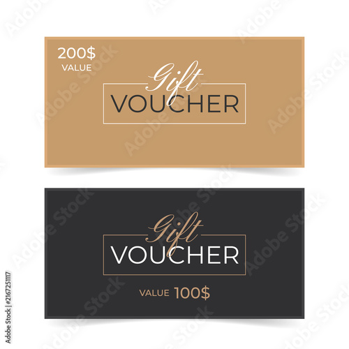 Gift voucher template, isolated on a white background. 