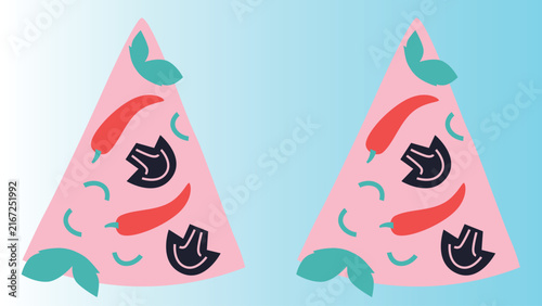 Art & Illustration Pizza vector illustration. Tomato, pepper, mushrooms and other pizza ingredients. Can be use for restaurants menu, cover, packaging. Abstract hand drawn banner template.