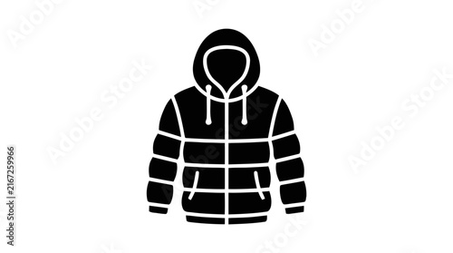 Vector illustration of puffer jacket on a transparent background