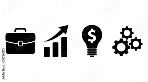 Vector illustration of business icons set vector on a transparent background