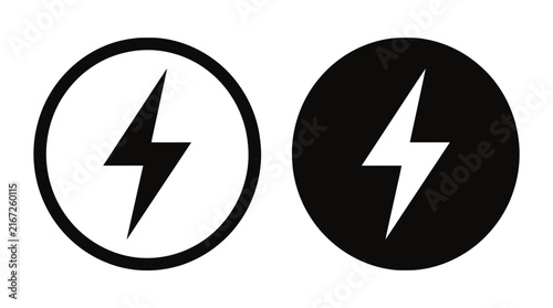 Vector illustration of lightning bolt circle icons vector on a transparent background