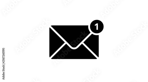 Vector illustration of email message notification vector icon on a transparent background