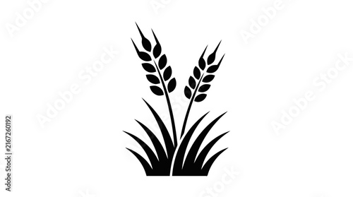 Vector illustration of wheat ear vector icon on a transparent background